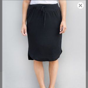 NWOT Black Side-Slit Drawstring Skirt